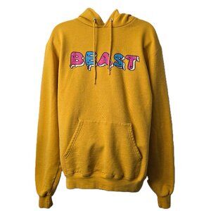 Mr Beast OG Champion Hoodie S Frosted Sweatshirt Yellow Feastables Youtube Gear